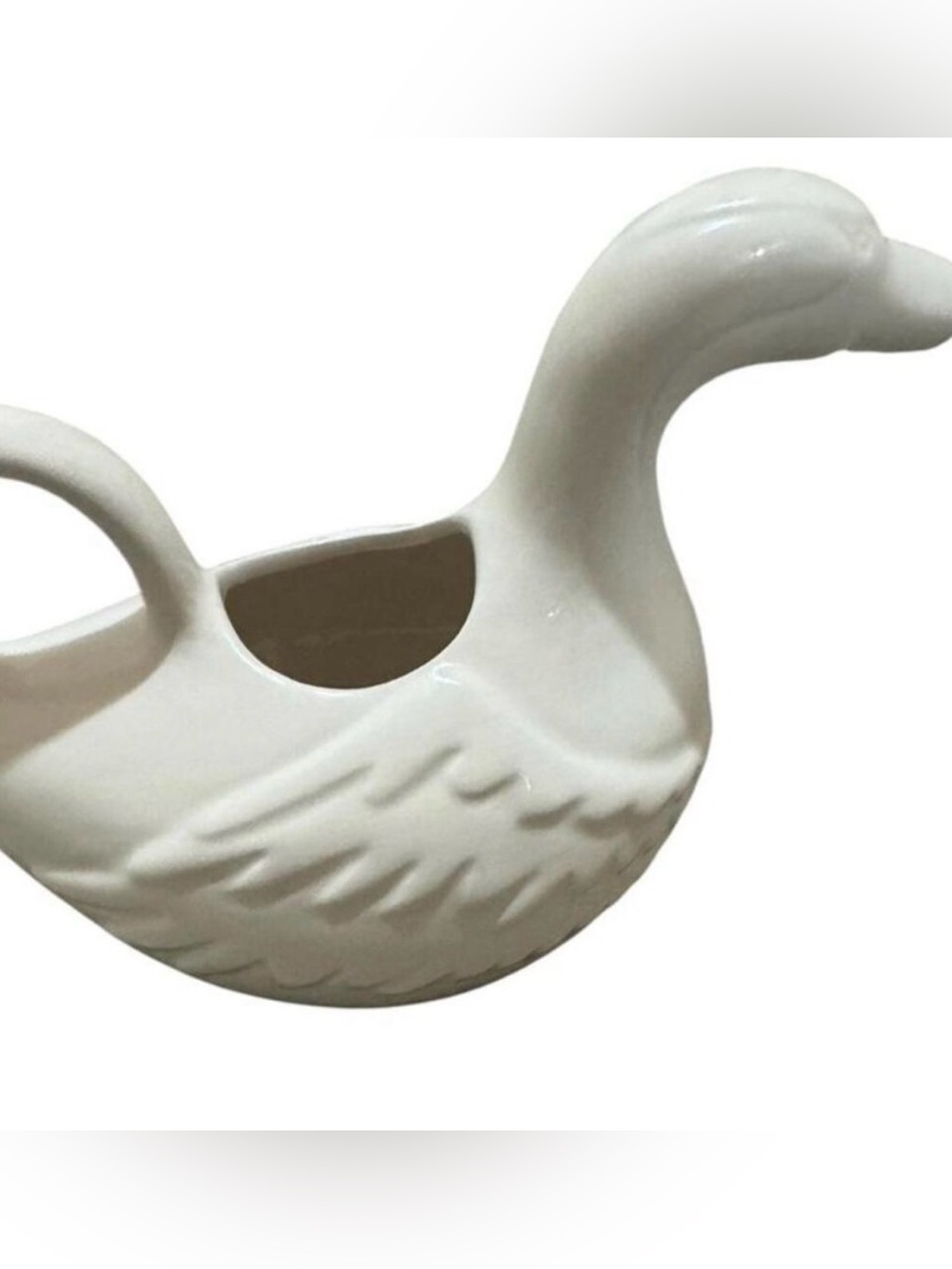🦢VTG Swan Goose Ceramic Cottagecore Kitchen Decor Coffee Creamer Container
